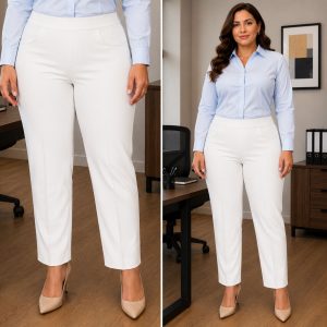 Pantalón Strech Americano De Pretina Simple Blanco