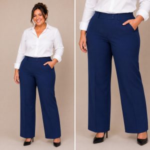 Pantalón De Bengalina Pretina Doble  Recto