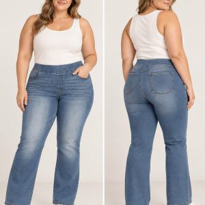 Jeans Con Elástico En Cintura