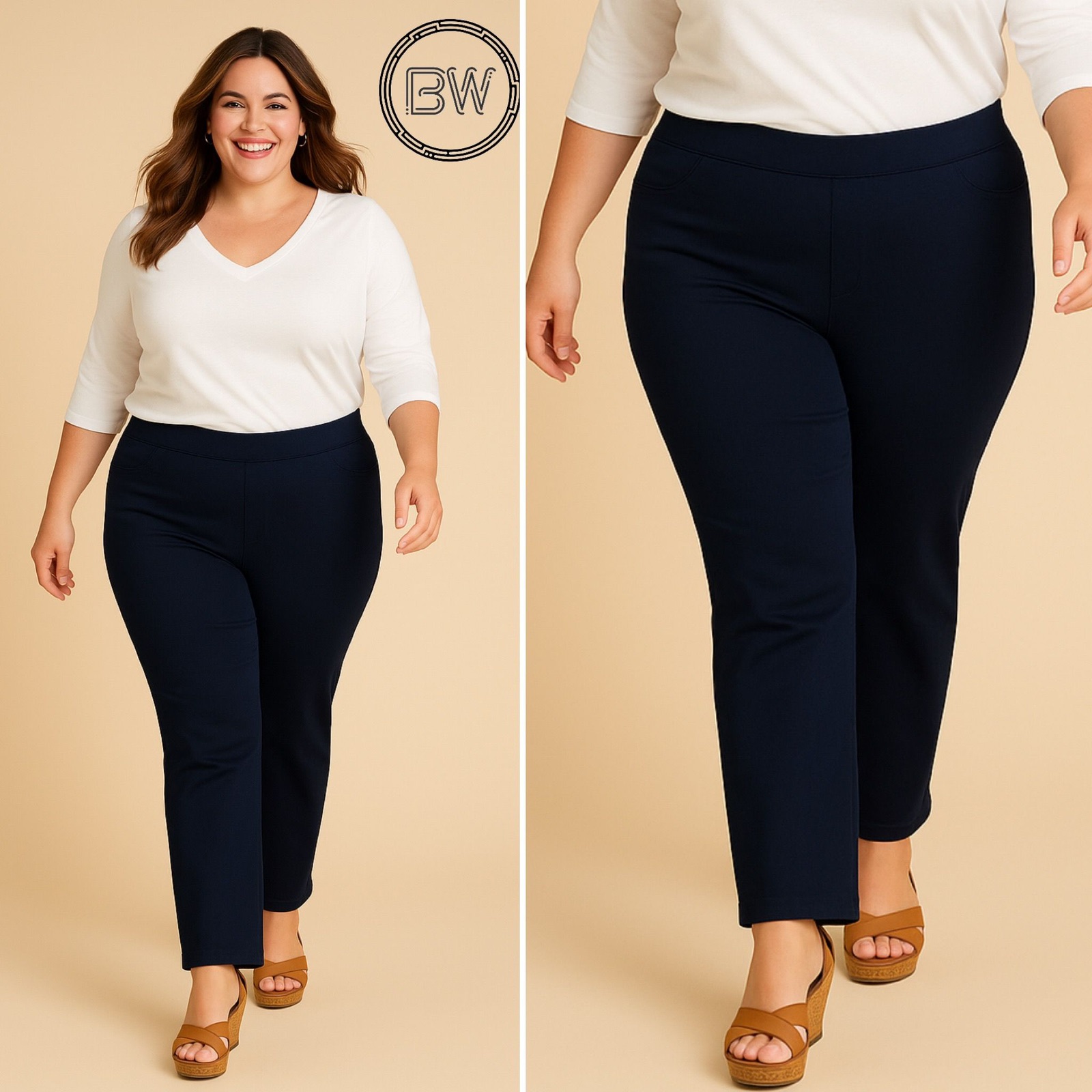 Pantalón strech americano pretina doble azul