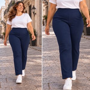 Pantalón Strech Pull On Americano Pretina Simple (azul