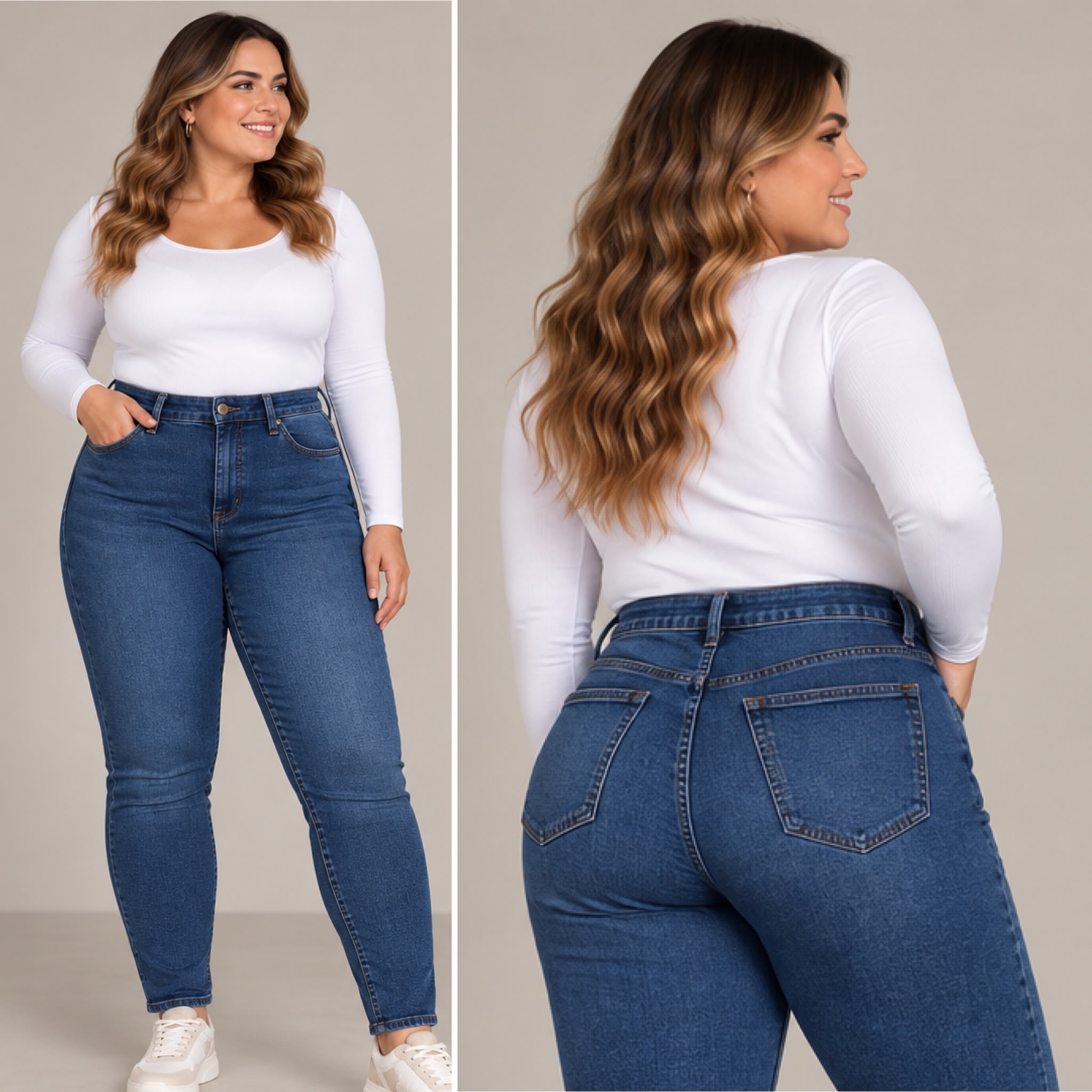 Jeans chupín tiro super alto