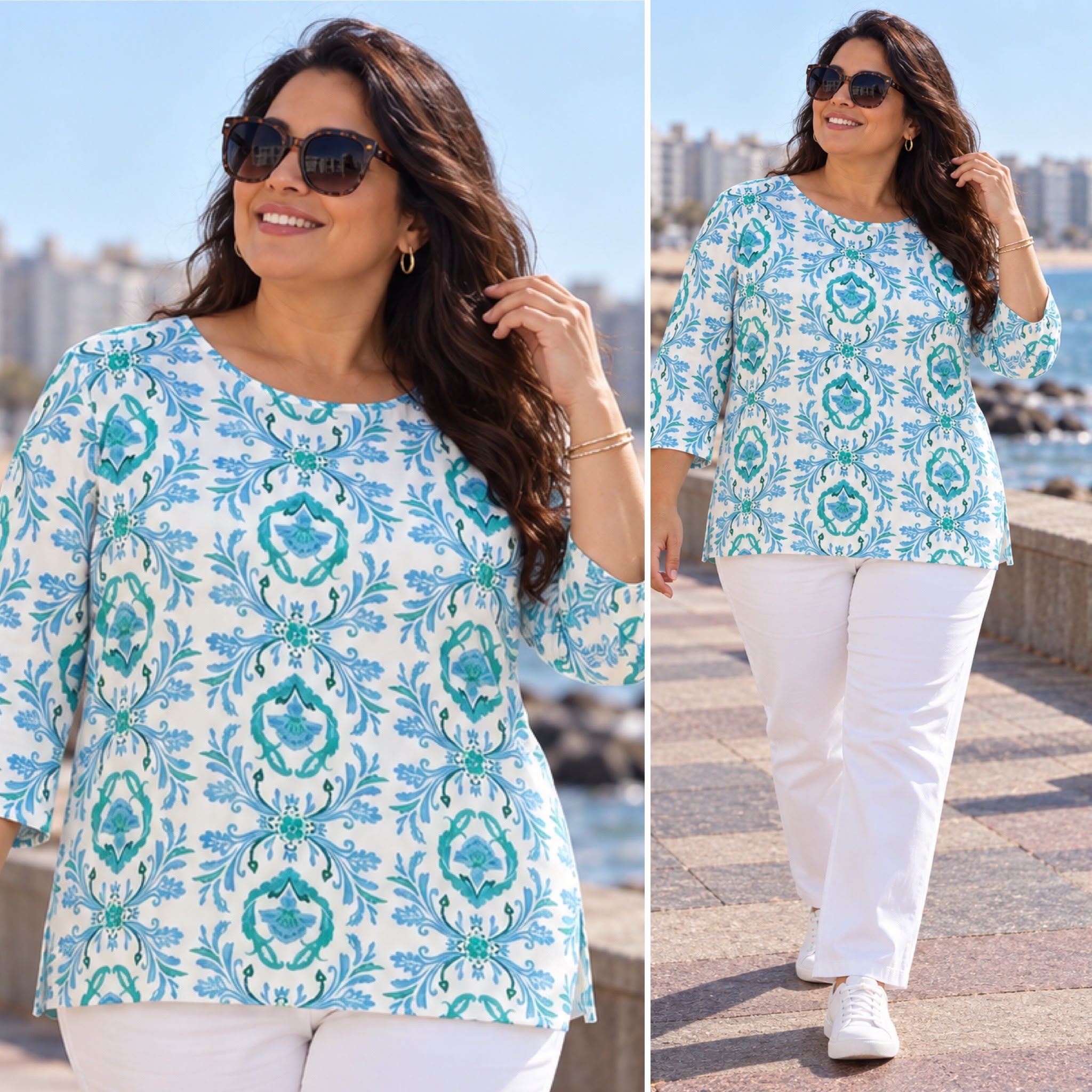 Remera estampada de algodón